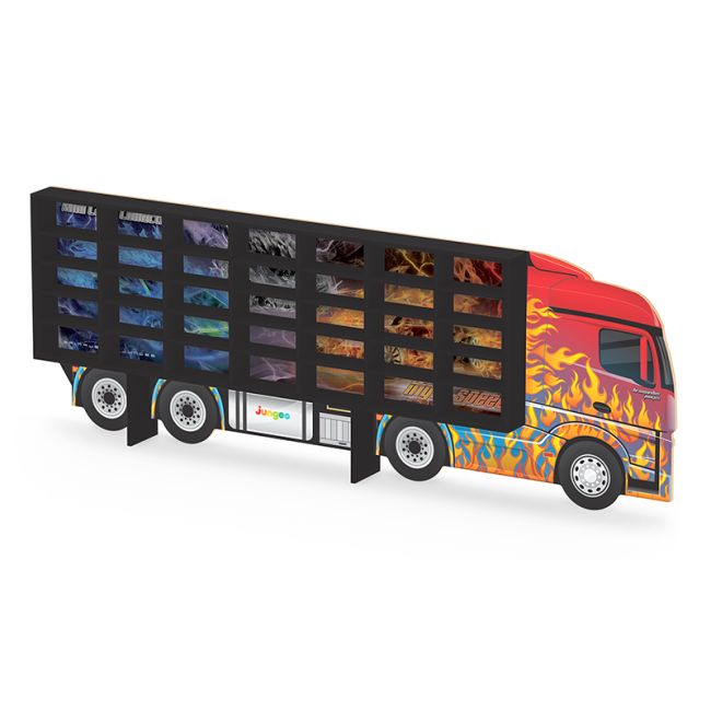 Caminhão Expositor com Nichos Preto para 35 Carrinhos Hot Wheels Junges
