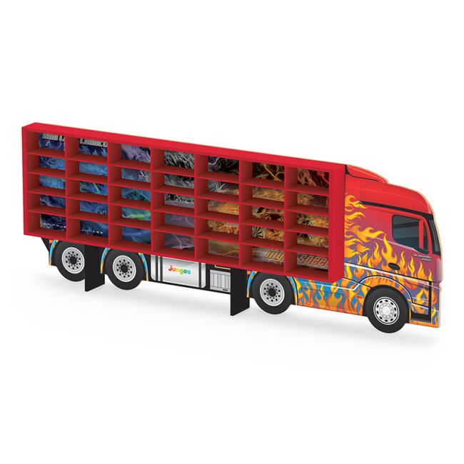 Caminhão Expositor com Nichos Vermelho para 35 Carrinhos Hot Wheels Junges