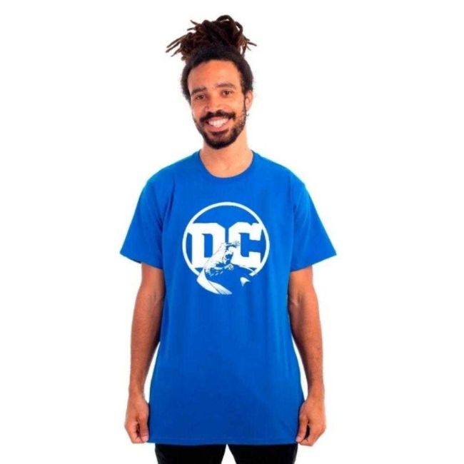 Camiseta Logo Dc Comics Azul Bic P Piticas