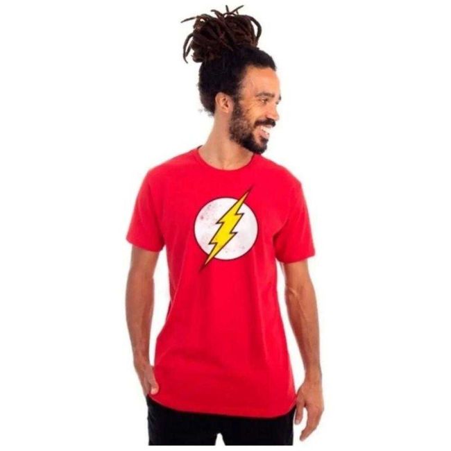 Camiseta Logo Flash Dc Comics Vermelha P Piticas