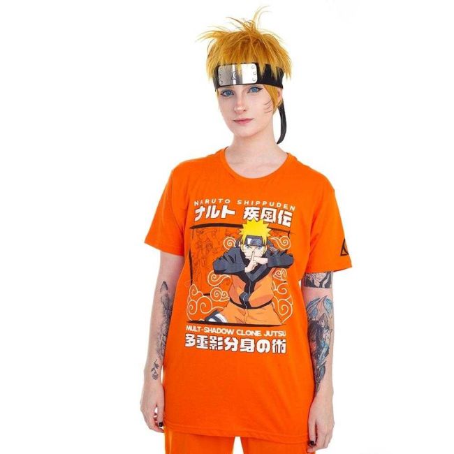 Camiseta Naruto Bunshin Laranja M Piticas