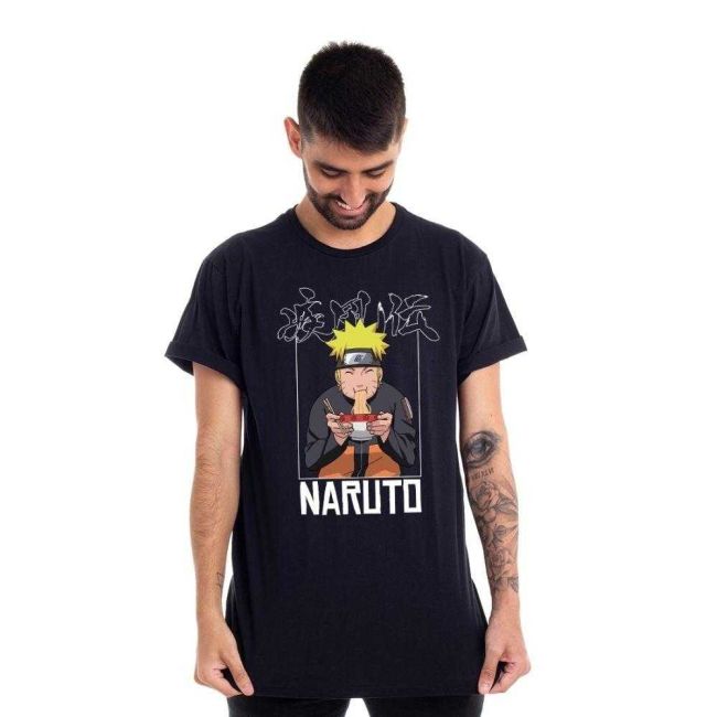 Camiseta Naruto Lamen Preta M Piticas