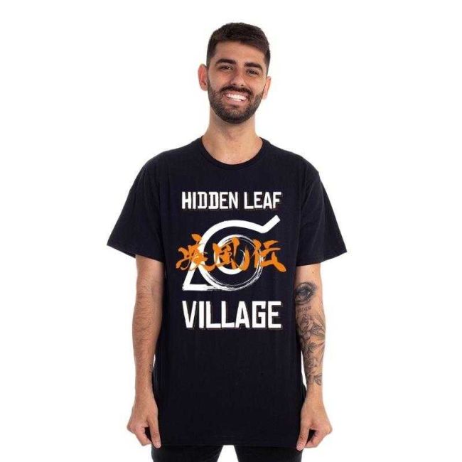 Camiseta Vila da Folha Preta M Piticas