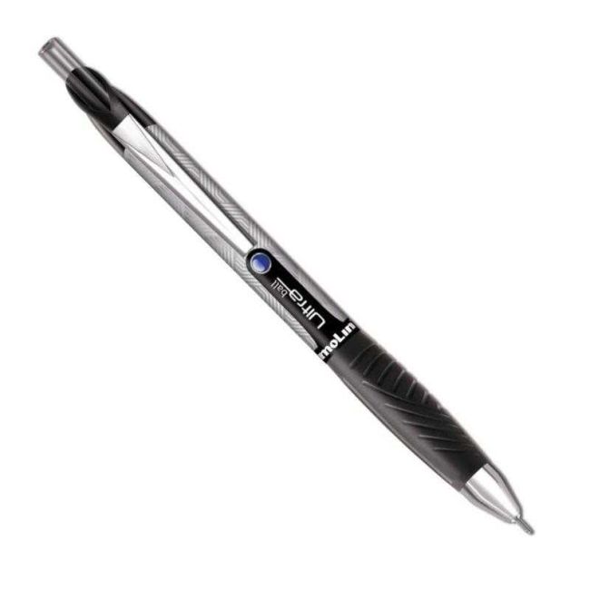 Caneta Esferográfica Retrátil Ultraball Escrita Azul 0,7mm Molin