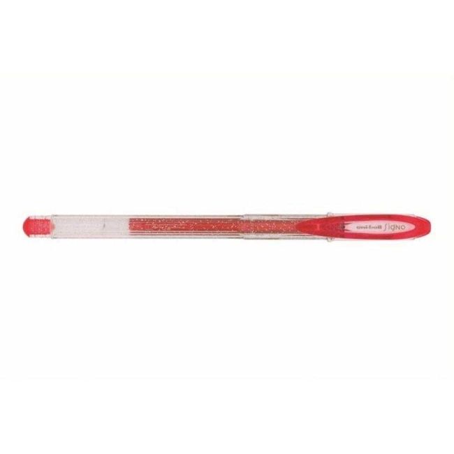 Caneta Gel Neo Signo Sparkling Vermelha Glitter 0,7mm UM-120SP/8D Uni-ball