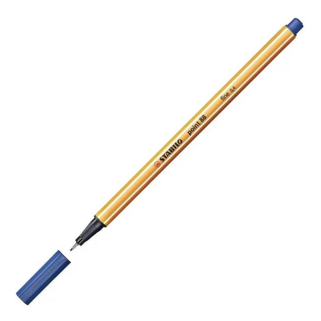 Caneta Hidrográfica Azul Escuro 0,4mm Fineliner Point 88/41 Stabilo