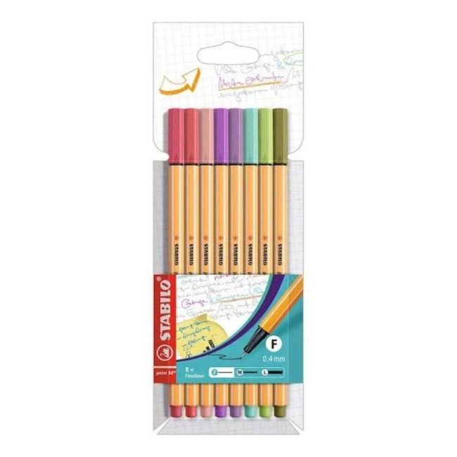 Caneta Hidrográfica Fineliner Point 88 0,4mm 8 Cores 88/8-04 Stabilo