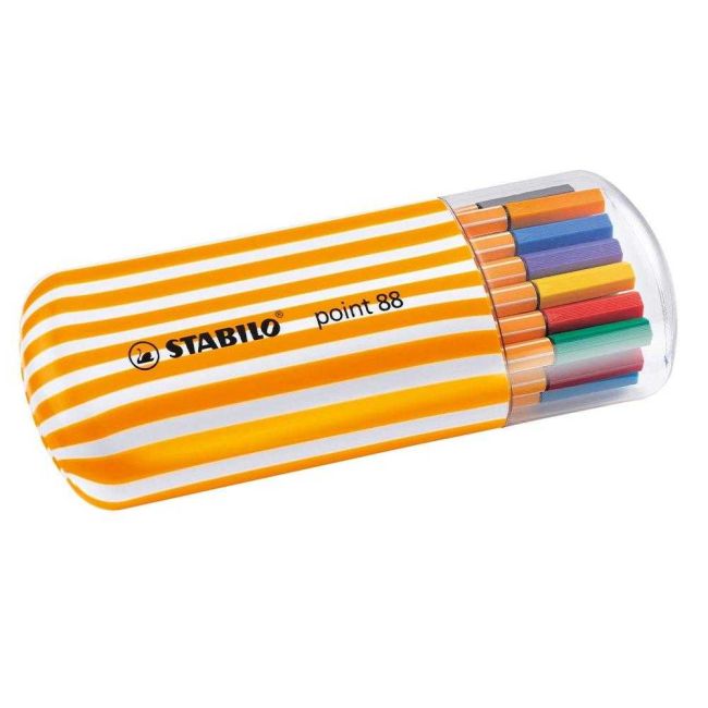 Caneta Hidrográfica Point 88 0,4mm Estojo com 20 Cores Stabilo