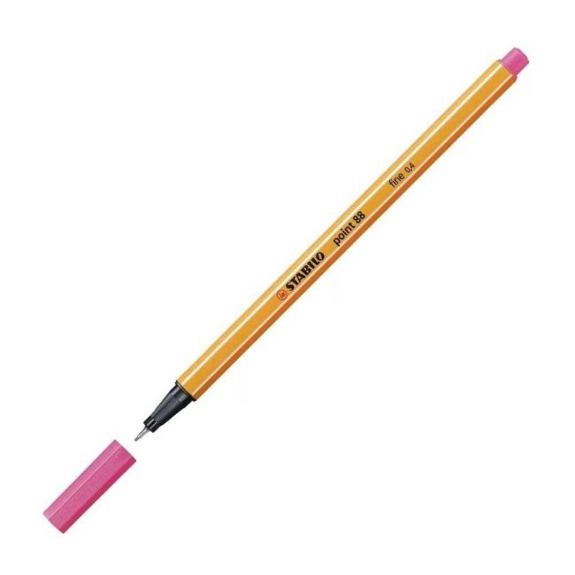 Caneta Hidrográfica Rosa Chiclete 0,4mm Fineliner Point 88/17 Stabilo
