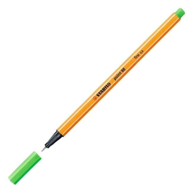 Caneta Hidrográfica Verde Claro 0,4mm Fineliner Point 88/43 Stabilo