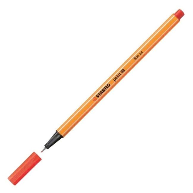 Caneta Hidrográfica Vermelho Claro 0,4mm Fineliner Point 88/48 Stabilo