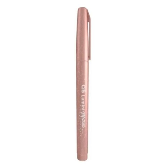 Caneta Marca Texto Lumini Metálica Bronze Ponta Chanfrada Cis