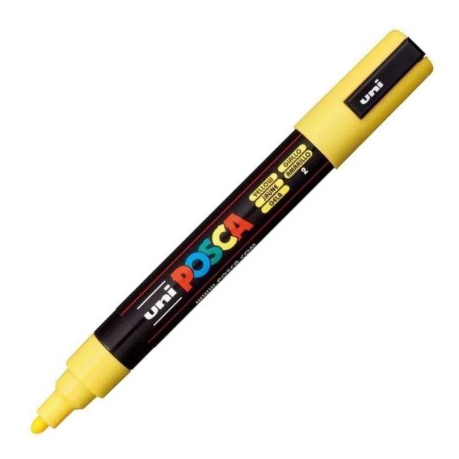 Caneta Posca Pc-5M Ponta Redonda 2,5mm Amarelo 02 Uni-ball