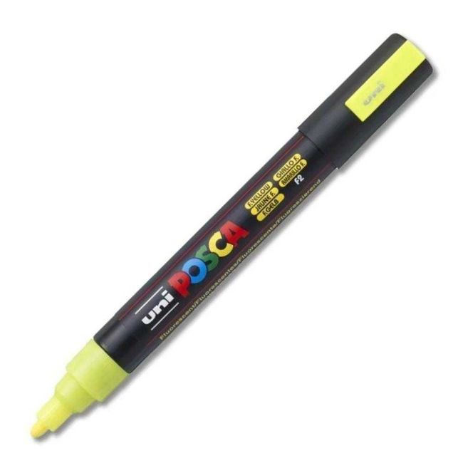 Caneta Posca Pc-5M Ponta Redonda 2,5mm Amarelo Fluorescente F2 Uni-ball