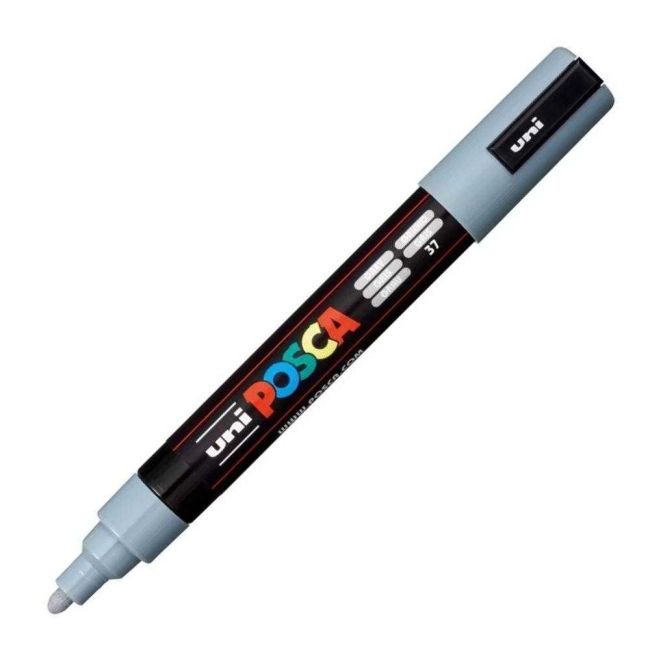 Caneta Posca Pc-5M Ponta Redonda 2,5mm Cinza 37 Uni-ball