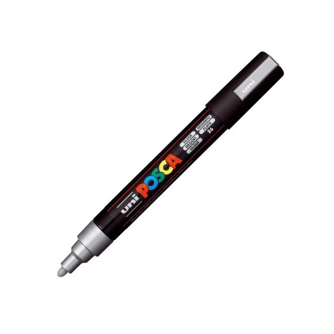 Caneta Posca Pc-5M Ponta Redonda 2,5mm Prata 26 Uni-ball
