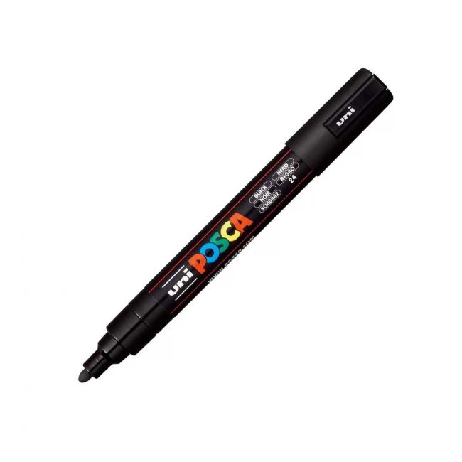 Caneta Posca Pc-5M Ponta Redonda 2,5mm Preto 24 Uni-ball