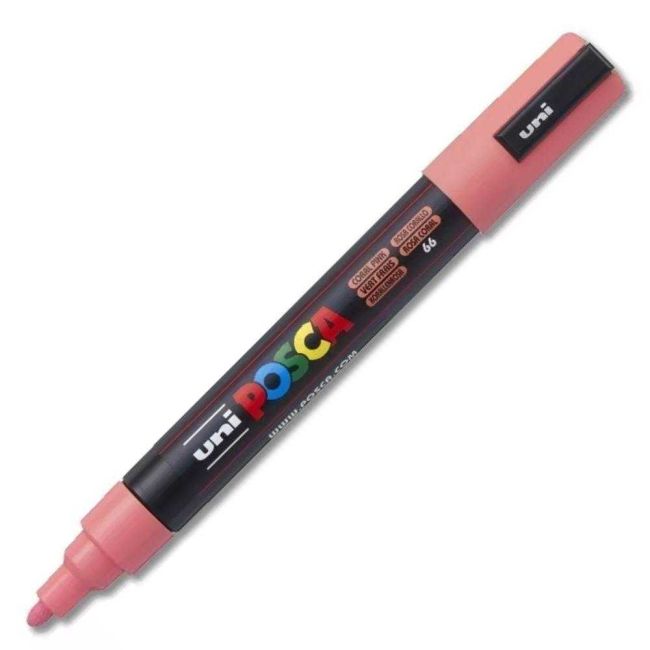 Caneta Posca Pc-5M Ponta Redonda 2,5mm Rosa Coral 66 Uni-ball
