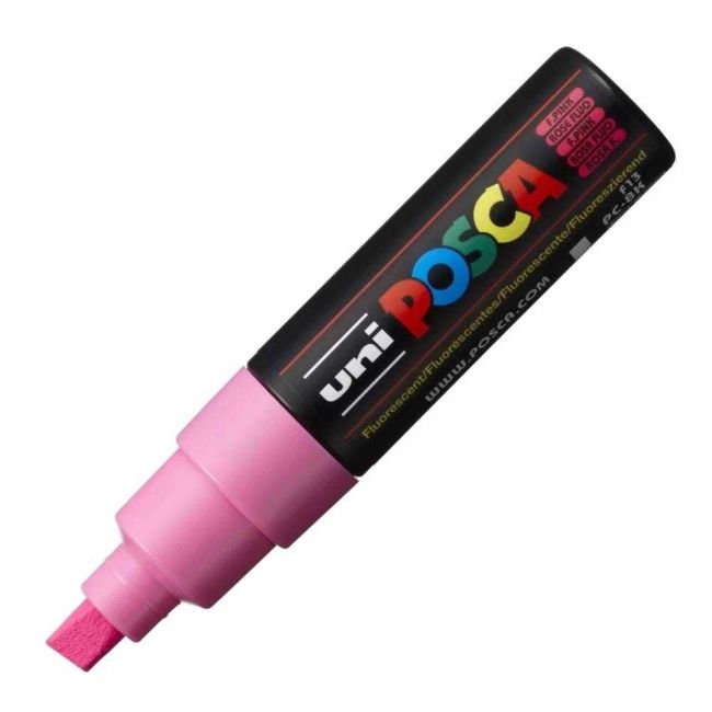 Caneta Posca Pc-8K Ponta Chanfrada 8mm Rosa 13 Uni-ball