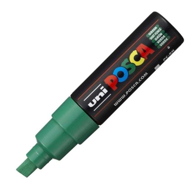 Caneta Posca Pc-8K Ponta Chanfrada 8mm Verde 06 Uni-ball