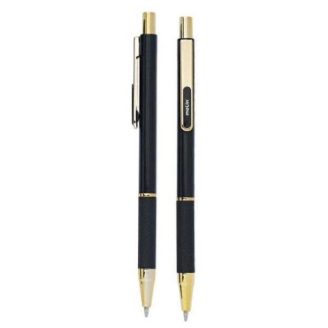 Caneta Retrátil Cr 45 Gold Escrita Preto 1,0mm Molin