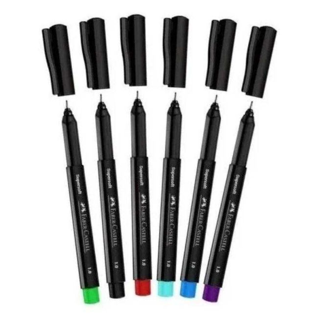 Caneta Supersoft Pen 1.0mm Kit 5 Cores Caneta Polígrafo Faber-Castell