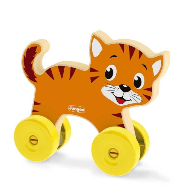 Carrinho de Empurrar em Madeira Baby Roller Gatinho Junges