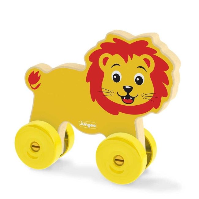 Carrinho de Empurrar em Madeira Baby Roller Leão Junges