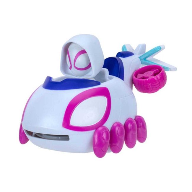 Carrinho Roda Livre Ghost-Spider Lança Disco Spidey Amazing Friends Marvel Disney Junior Sunny