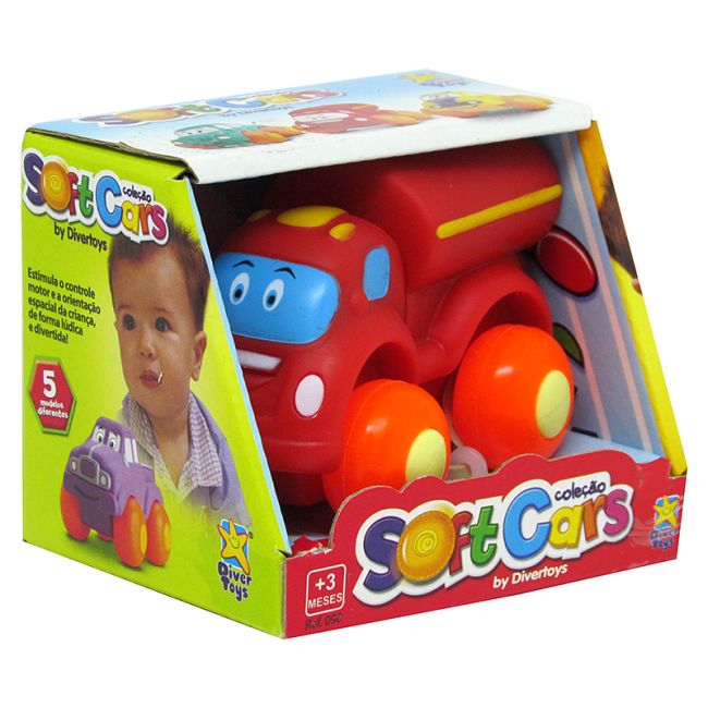 Carros Soft Cars Caminhão Vermelho Divertoys