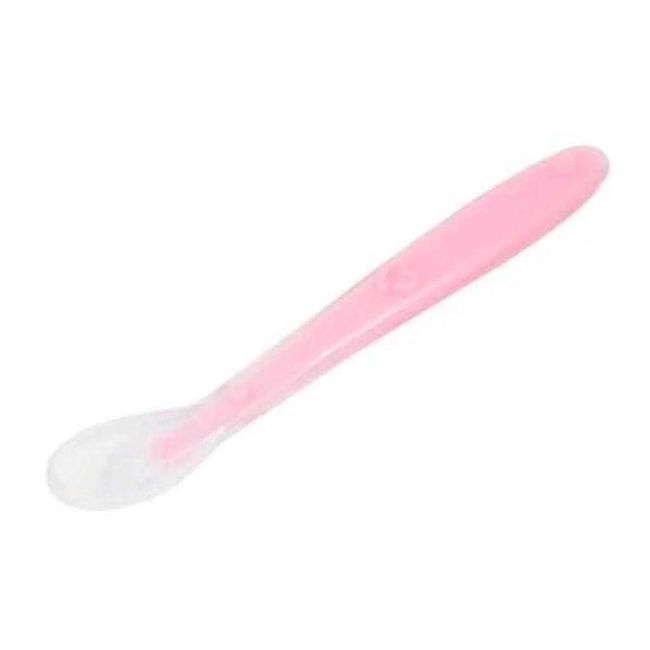 Colher de Silicone Bebê Introdução Alimentar Rosa Buba