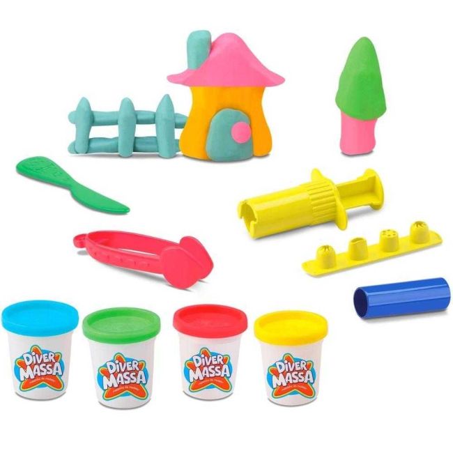 Conjunto de Massinhas de Modelar Criações Divertoys