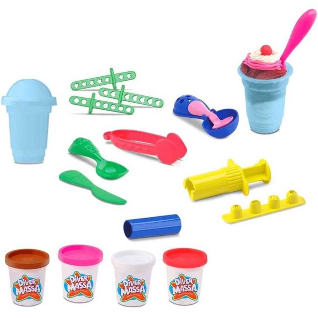 Conjunto de Massinhas de Modelar Sundae Divertoys