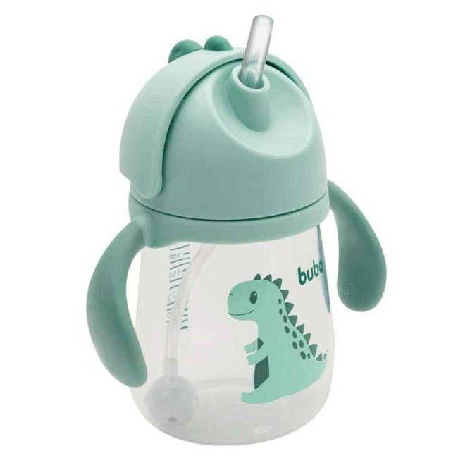 Copo de Transição com Canudo e Válvula Dino Verde Buba