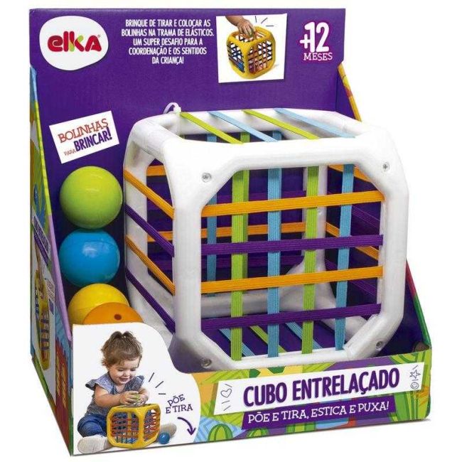 Cubo Entrelaçado com Bolinhas Brinquedo Infantil Educativo Elka