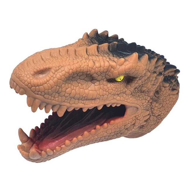 Dino Fantoche Cabeça de Dinossauro Tirano Rex Marrom Adijomar