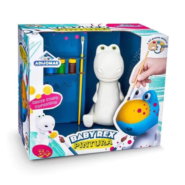 Dinossauro Baby Rex Cofrinho para Pintar Adijomar