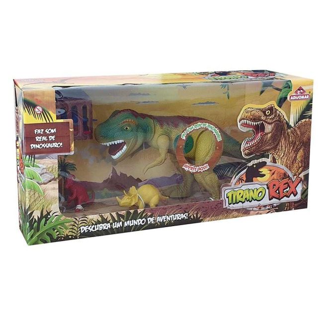 Dinossauro Tirano Rex Verde com Som Adijomar