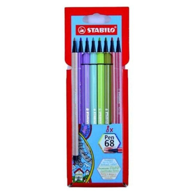 Estojo Caneta Penestojo Pen 68 com 8 Cores 68/8-02 Stabilo