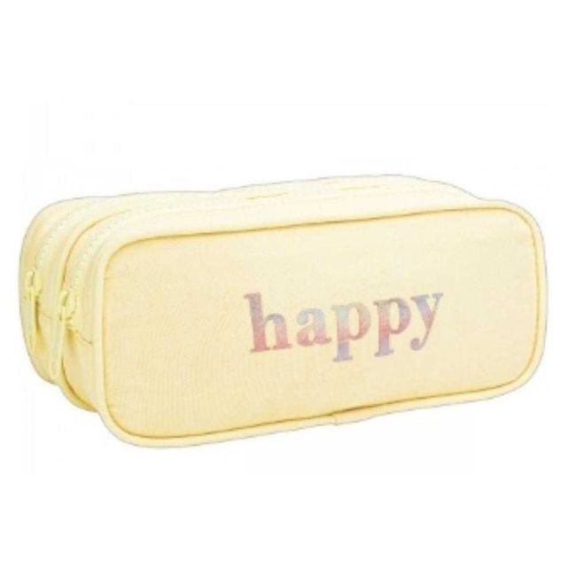 Estojo Duplo Happy Amarelo Tilibra