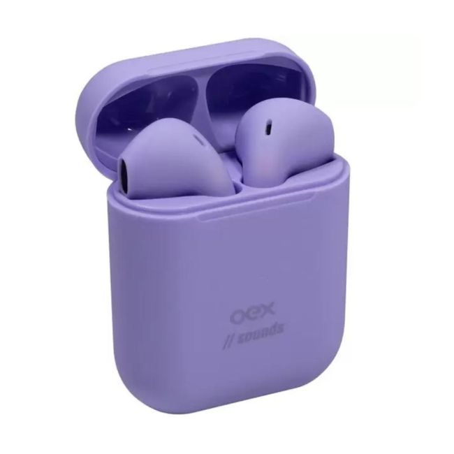 Fone de Ouvido sem Fio Bluetooth Lilás TWS11 Oex