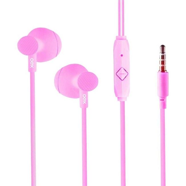 Fone de Ouvido Sweet Stereo com Microfone Rosa Pastel Oex