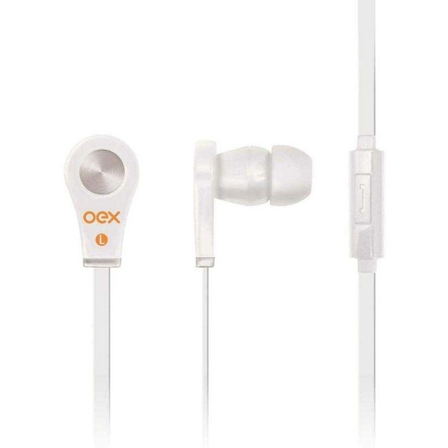 Fone de Ouvido Tune com Microfone Ideal para Smartphones Branco Oex