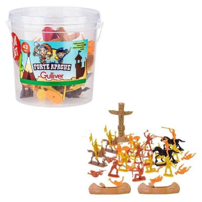 Forte Apache Conjunto Índios Apaches 43 Peças Brinquedo Gulliver