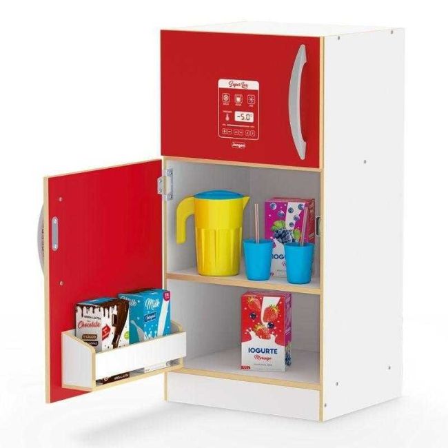 Geladeira Infantil Super Lux Vermelha em Madeira Junges