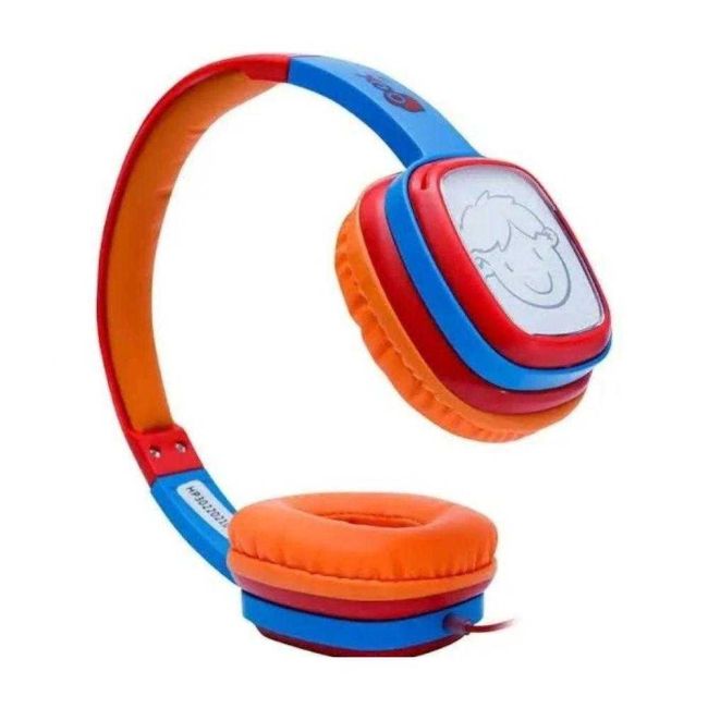 Headphone Infantil Cartoon Vermelho e Azul com Cabo Oex Kids