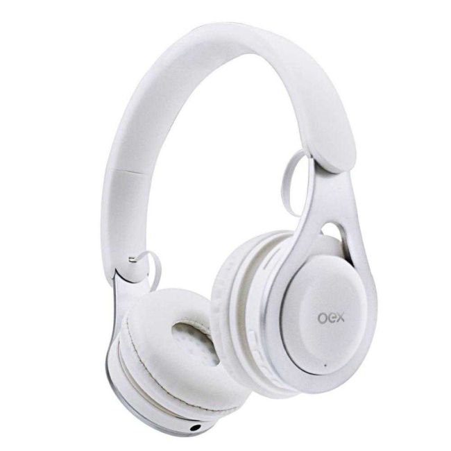 Headset Bluetooth Drop Microfone Entrada Micro SD Branco Oex