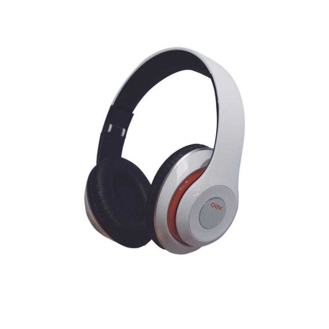 Headset Bluetooth Balance Microfone Entrada Micro SD Dobrável Branco Oex