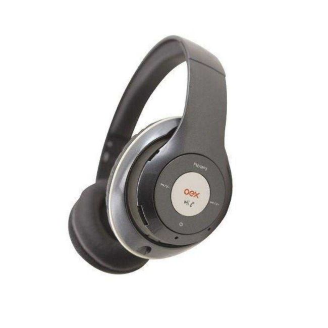 Headset Bluetooth Balance Microfone Entrada Micro SD Dobrável Chumbo Oex