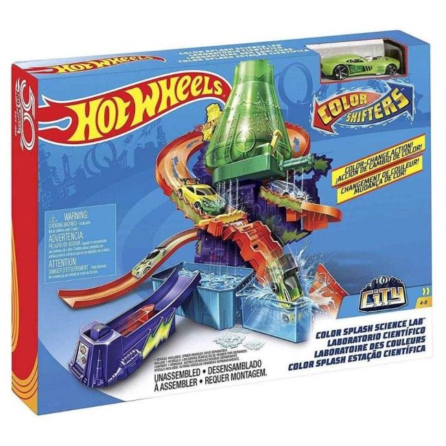 Hot Wheels Conjunto de Pista Color Splash Estação Científica Mattel